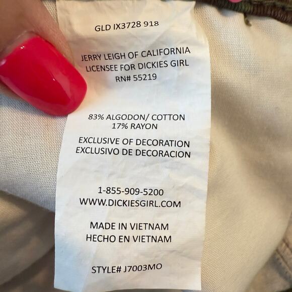 Girl Junior's Dickies Mid Rise Camouflage Denim Cargo Mini Skirt Size 7 NEW - Picture 6 of 9